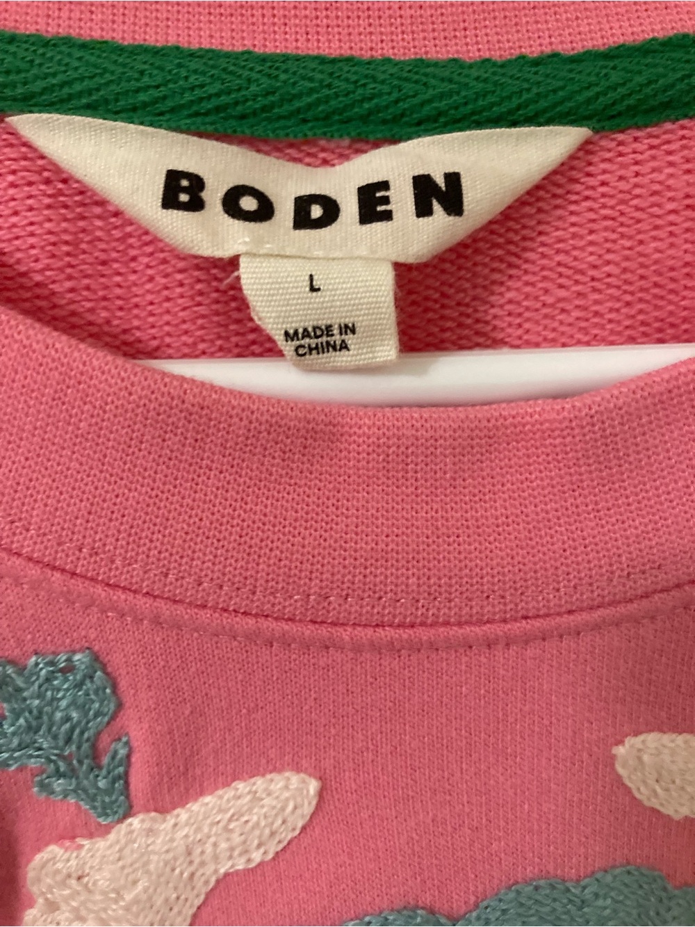 NWOT Boden Crewneck Terry Embroidered Sweatshirt - Picture 3 of 10